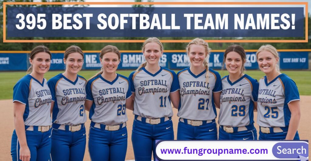 Creative and funny softball team names with illustrated players in action – perfect for team inspiration