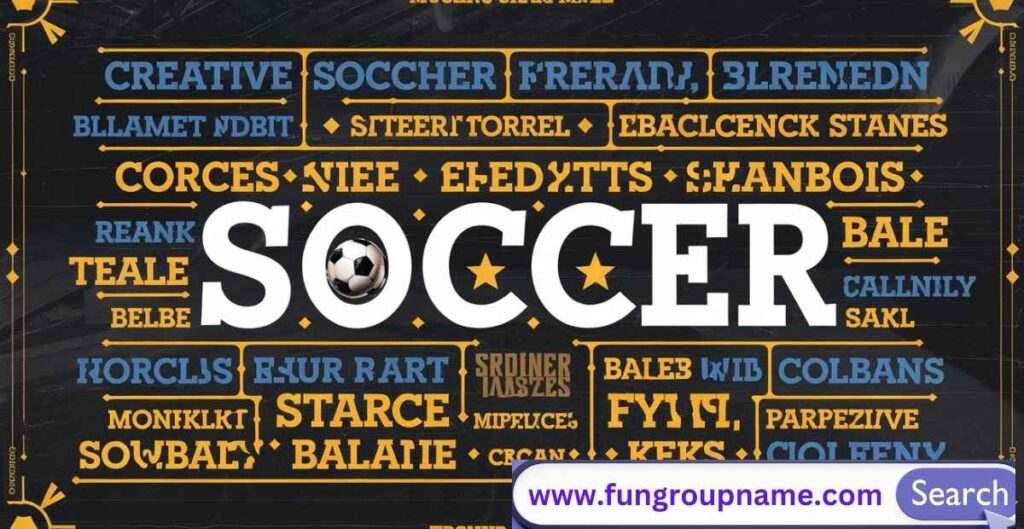 395 creative soccer team names with players in colorful jerseys celebrating on soccer field