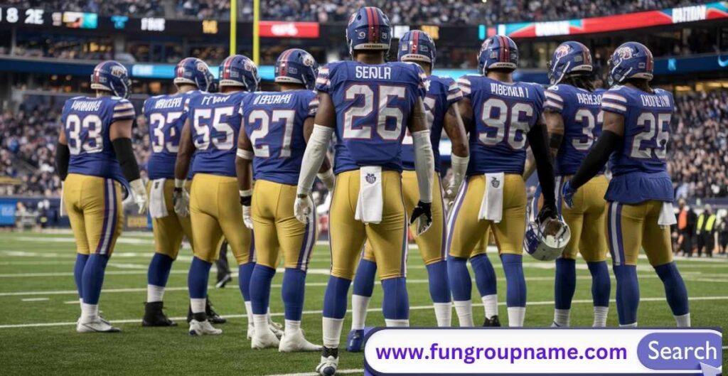 Hilarious double entendre fantasy football team names featuring clever wordplay like 'Tight End Troubles' and 'Red Zone Riskers'