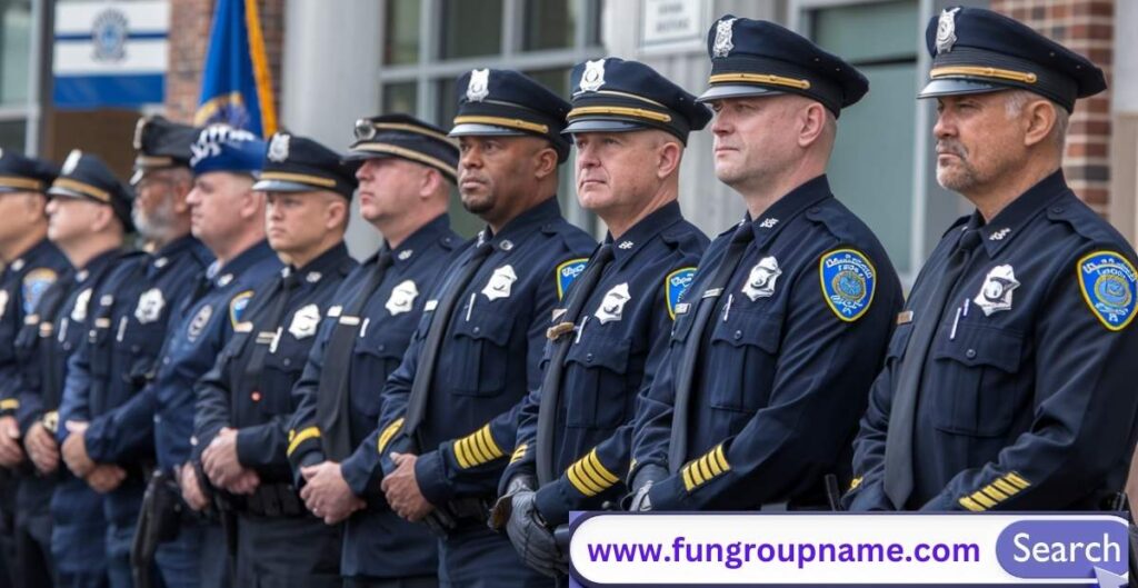 Police officers standing together as a team symbolizing unity, cooperation, and strength in law enforcement