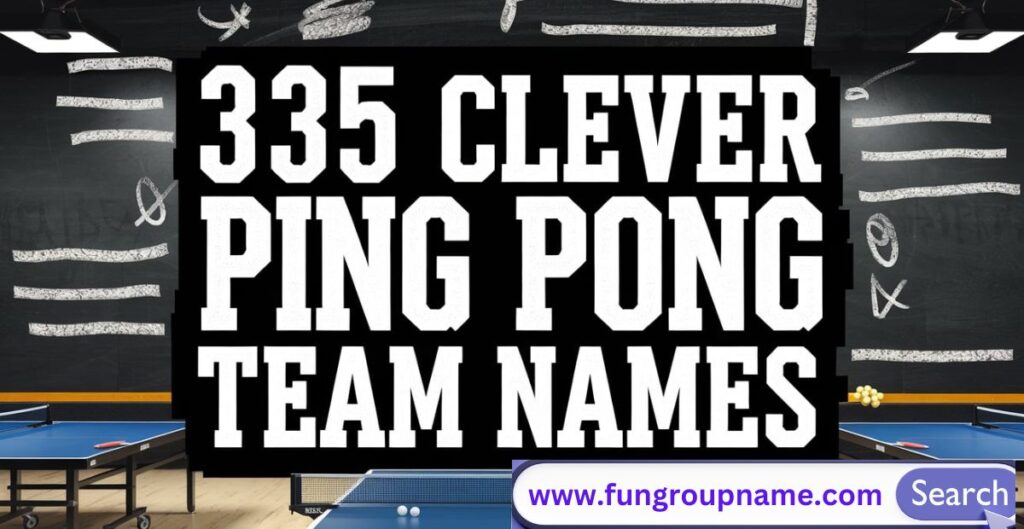 Smiling ping pong players celebrating with paddles in hand, representing fun and creative team spirit for blog titled 335 Clever Ping Pong Team Names.