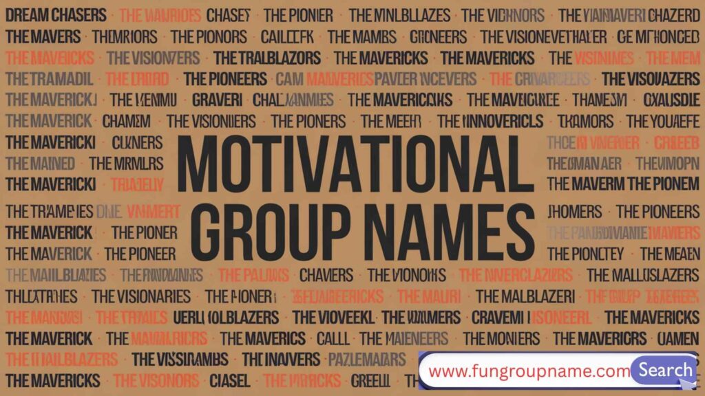 Motivational group names for team success – energetic and inspiring team brainstorming together