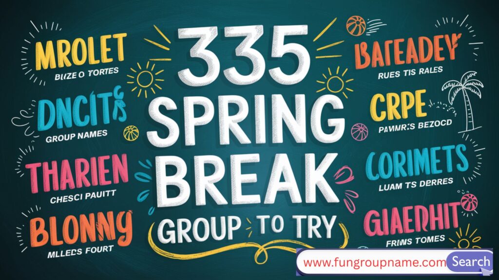 Group of friends having fun on a beach vacation during spring break, representing fun and creative spring break group name ideas