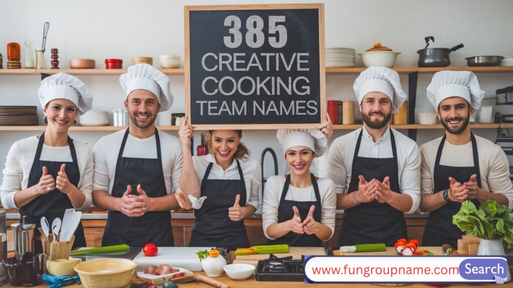 Creative cooking team names image with fun kitchen themes and culinary group ideas