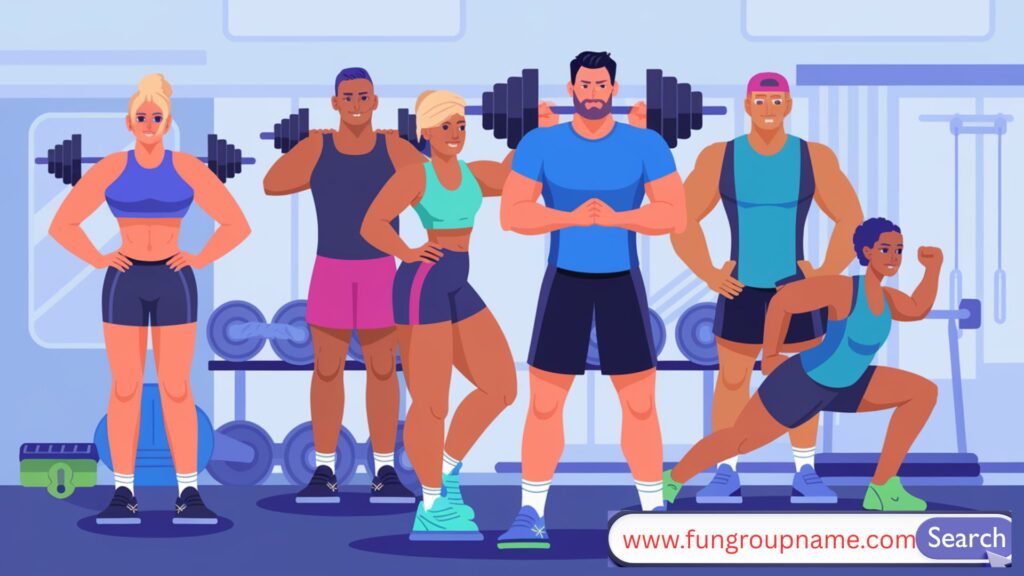 "Competitive and strong fitness team pushing limits during intense workout training session"

