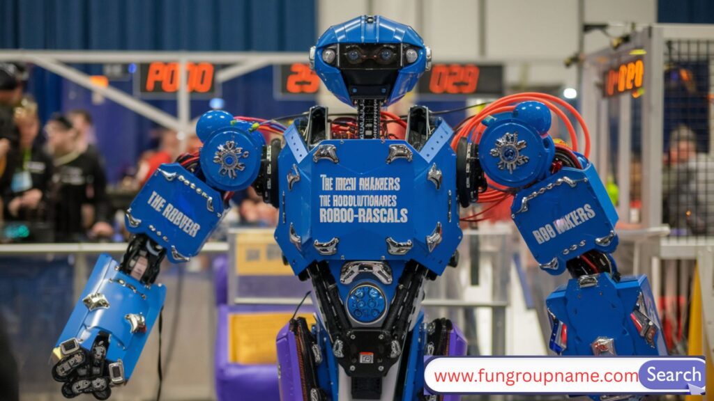 Robotics team in action with powerful and aggressive name inspiration for STEM competitions and robotics tournaments