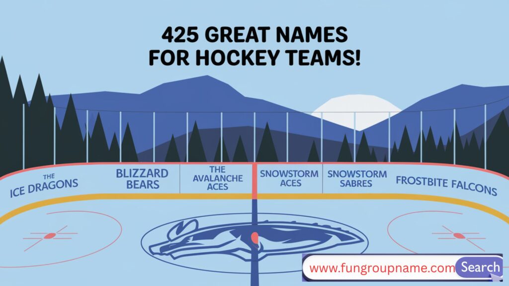 Hockey team players in action with bold team logos and ice rink background—great visual for hockey team name ideas