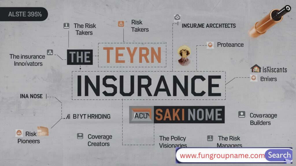 Modern insurance agency branding concept with trusted professionals and elegant branding—conveys professionalism and trust in group naming

