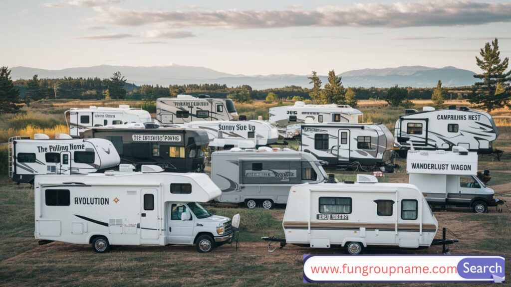 Adventure and exploration RV group traveling together on a scenic road trip through mountains and forests