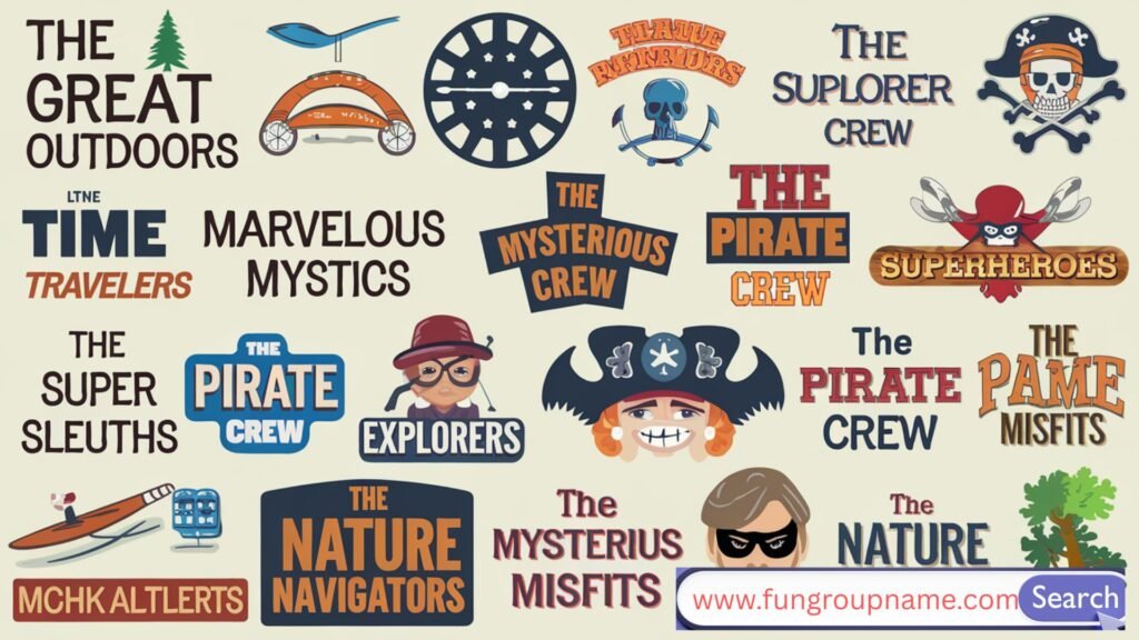 Creative adventure and exploration-themed team names for scavenger hunts, outdoor games, and group challenges