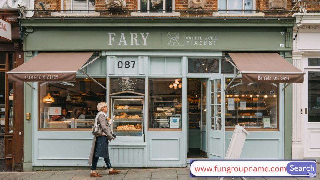 “Classic bakery storefront with vintage signage, showcasing traditional bread and pastries – perfect inspiration for classic bakery name ideas.”

