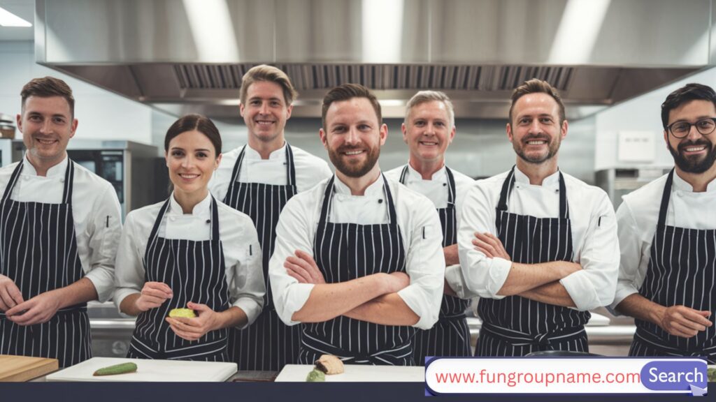 Specific cuisine cooking club names for Italian, Asian, Mexican, French, Indian, and global food groups.