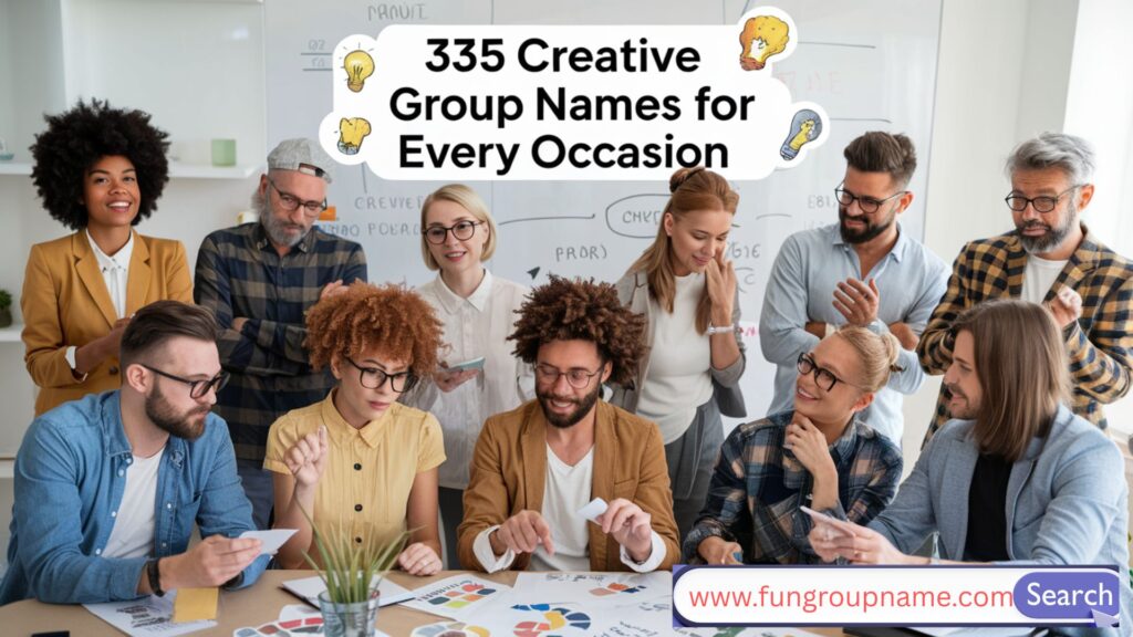 335 creative group names for every occasion – funny, cool, and unique ideas for teams, clubs, and social groups.