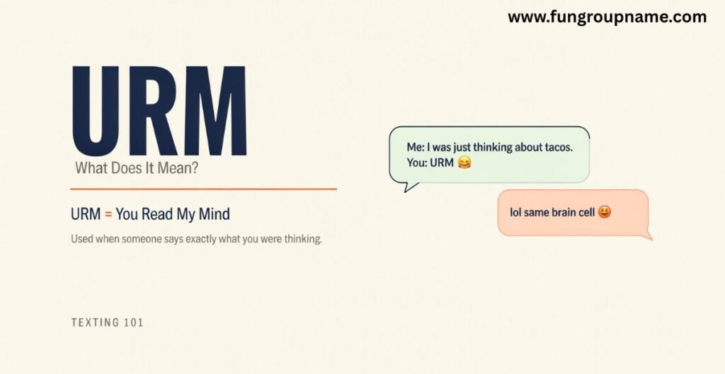 Phone screen with a chat bubble that says “urm...” showing a hesitation sound in a text message